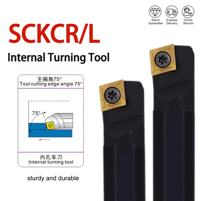 

1PCS S08K S10K S12M S16Q S20R SCKCR06 SCKCR09 Metal Turning Tool Holder CNC Lathe Cutter Tool SCKCL Tool BAR CCMT Carbide Insert