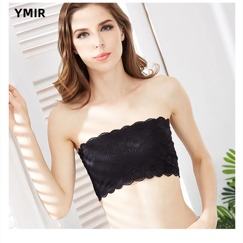 Summer Women's Tube Tops Strapless Bra Lace Thin One-Piece Wrap Chest Bottoming Bandeau Top Anti-Lighting Vest Underwear Women