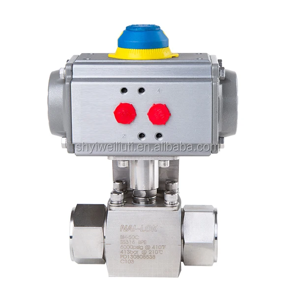

Pneumatic actuator ball valve with 2 way 3 way