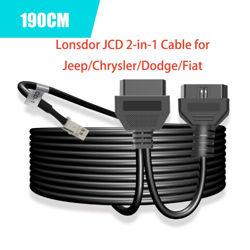 

Многофункциональный кабель для программирования Lonsdor JCD 2-в-1 для Jeep/Chrysler/Dodge/Fiat/Maserati работает с K518ISE