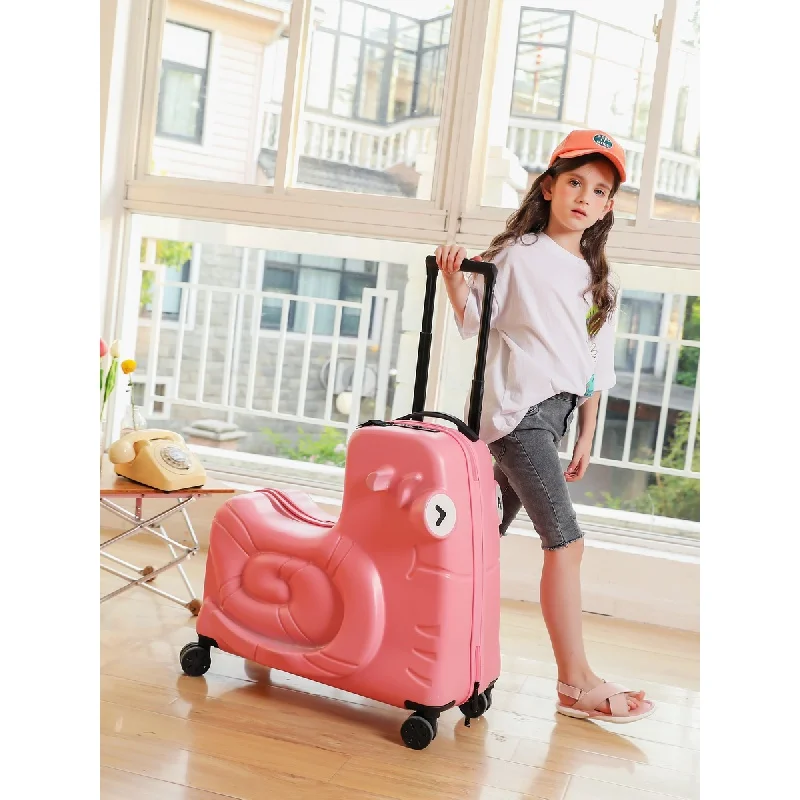 JPXB/Детский чемодан на колесиках, чемодан для верховой езды, мультяшный чемодан, 24 дюйма, Детский чемодан для верховой езды, чемодан на колесиках чемодан самокат детский
