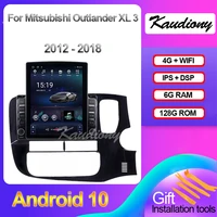 kaudiony tesla style android 10 0 for mitsubishi outlander xl 3 car dvd player auto radio gps navigation 4g stereo dsp 2012 2018