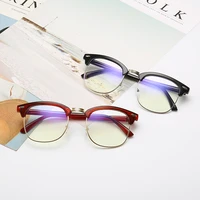 retro metal anti blue light reading glasses unisex half frame eyeglasses eyewear high quality uv glasses wholesale