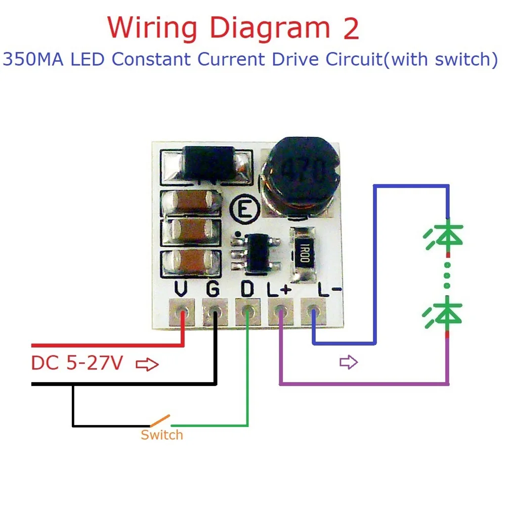DC 5 - 27V 350mA HB LED накопитель модуль регулируемый PWM контроллер понижающий