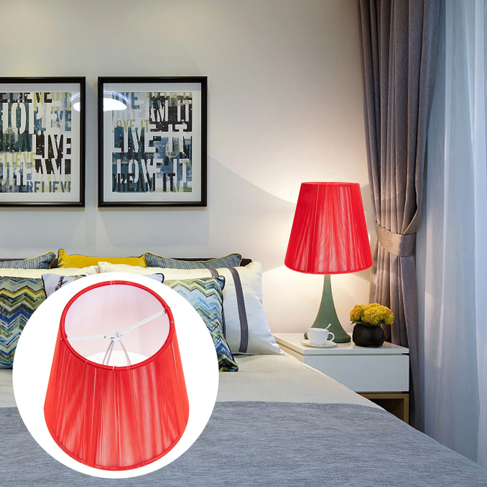 

Chandelier Shade Lamp Cover Ceiling European Style Cloth Lights Iron Fabric Lampshade