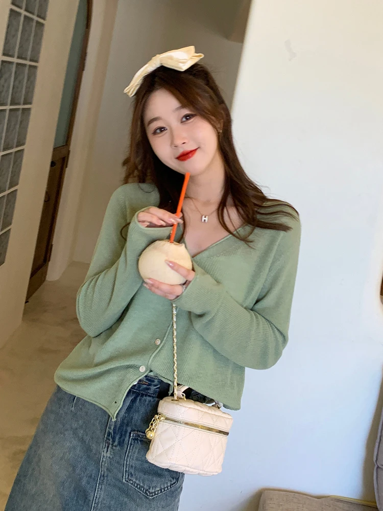 Вязаный кардиган из ледяного шелка солнцезащитная одежда женский летний тонкий