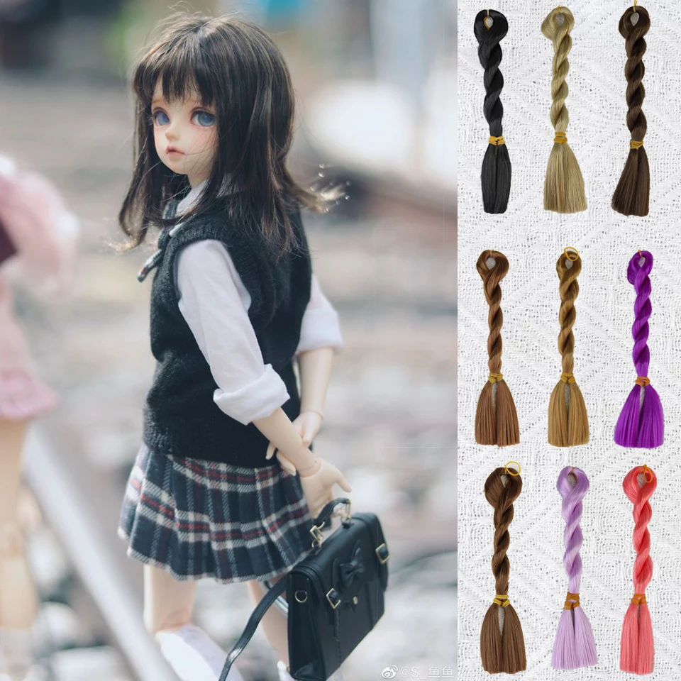 

New Formula Milk Silk Hair BJD/SD Doll Wig Pink Purple Black Handmade Crocheted Wig 1/3 1/4 1/6 1/8 1/12 Doll Wig Accessories