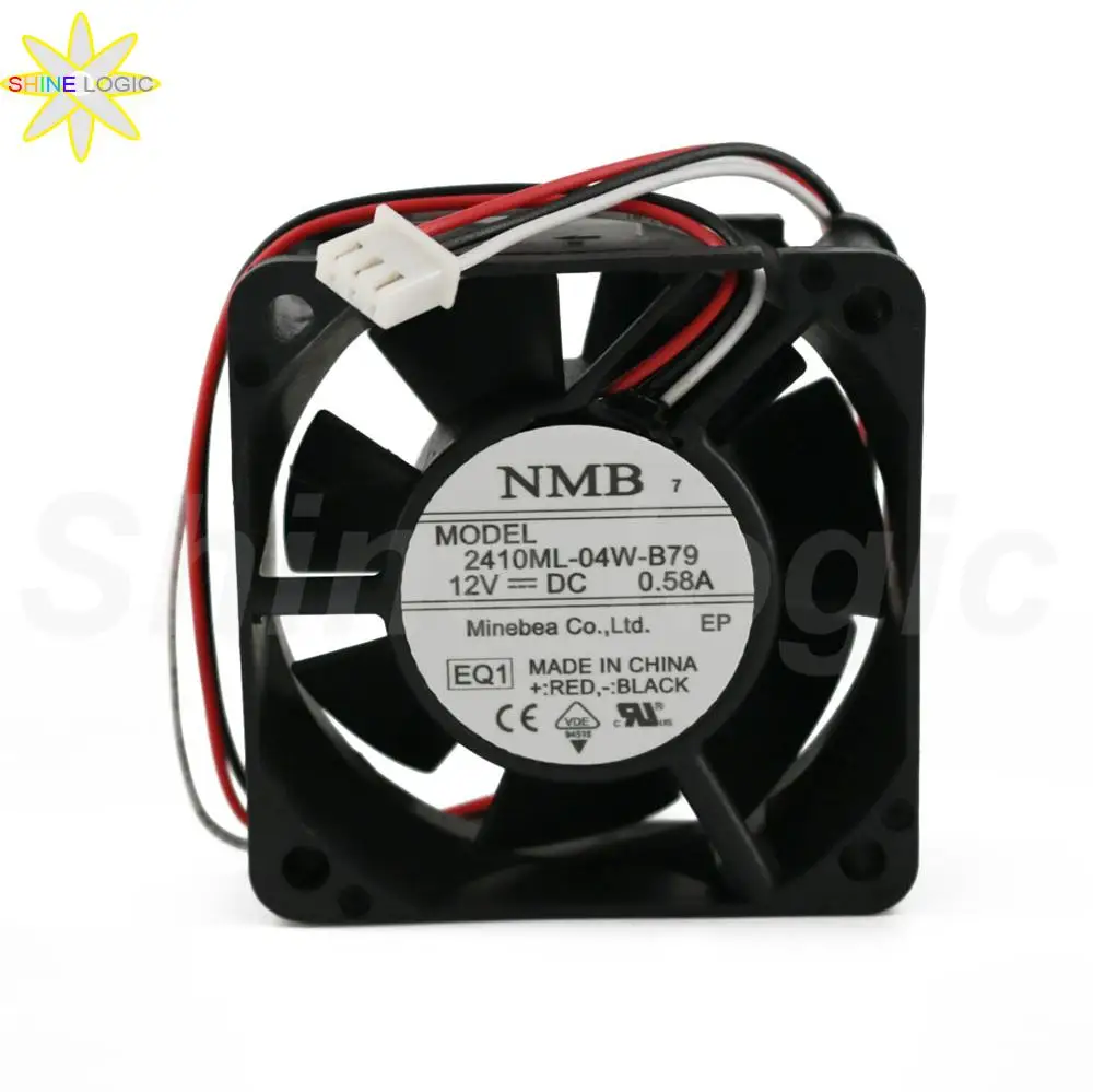 

1Pcs Brand New for NMB 7 2410ML-04W-B79 6025 60*60*25MM 12V 0.58A 3pin Inverter Server Cooling Fan CNC machine tool cooling fan