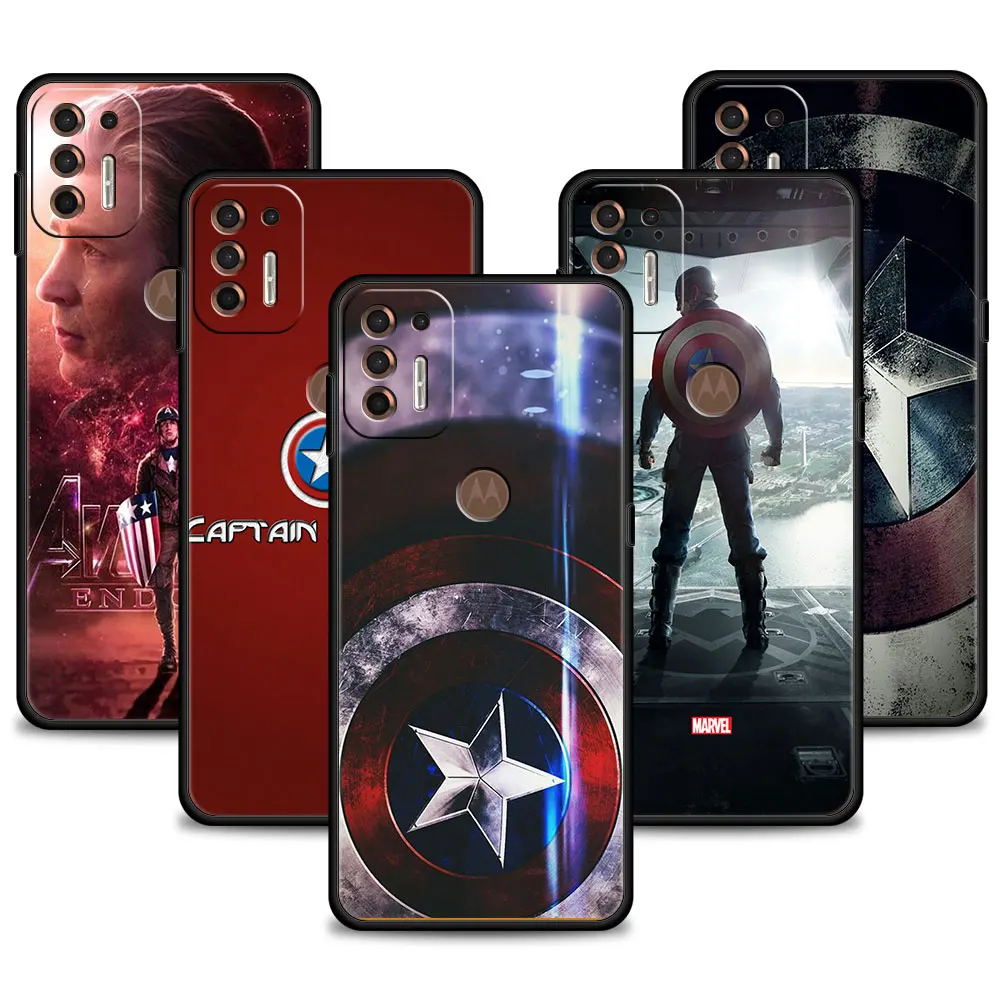 

For Motorola G30 G200 5G G31 G71 G22 G60S One Fusion G60 G9 Play G8 Power Lite Plus Celular Case Marvel Captain America Shell