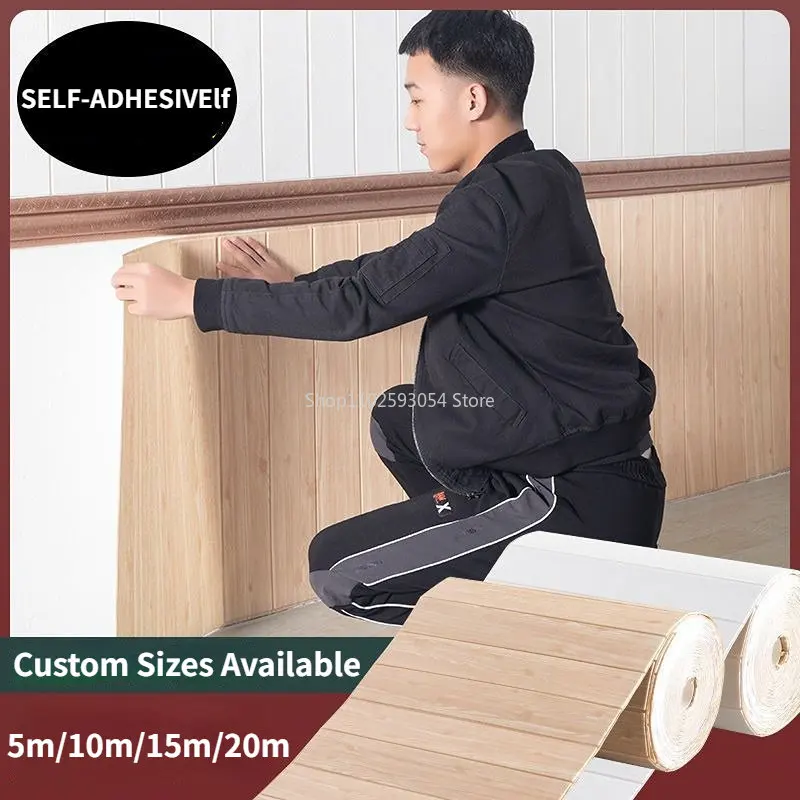 

Customizable/10m Roll Self-adhesive Faux Wood Grain XPE Foam Wall Sticker Wall Protection Sticker Living Room Home Decoration