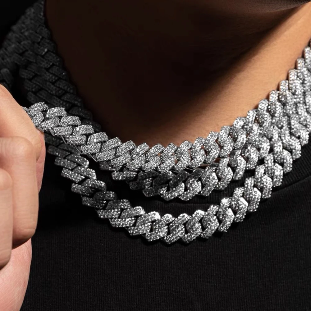 Серебряный цвет 14 мм зубчатая кубинская звеньевая цепь Майами для мужчин и