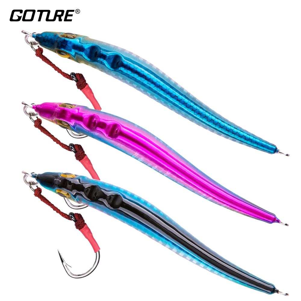 

Goture 3pcs/set Fishing Lure Metal Spoon 100g 150g Hard Bait Lead Fish for Saltwater Sea Bass Trout Slow Pitch Jigging Lure