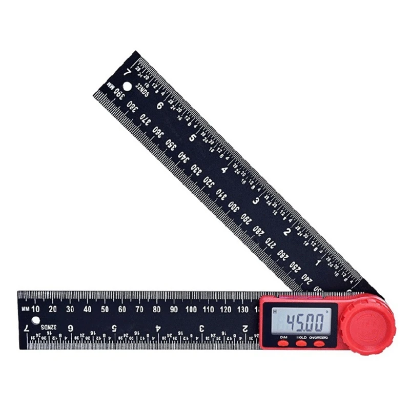 

200/300mm Digital Angle Finder Ruler Digital Protractor with Data Hold Function & Zeroing Resetting LCD Display Durable