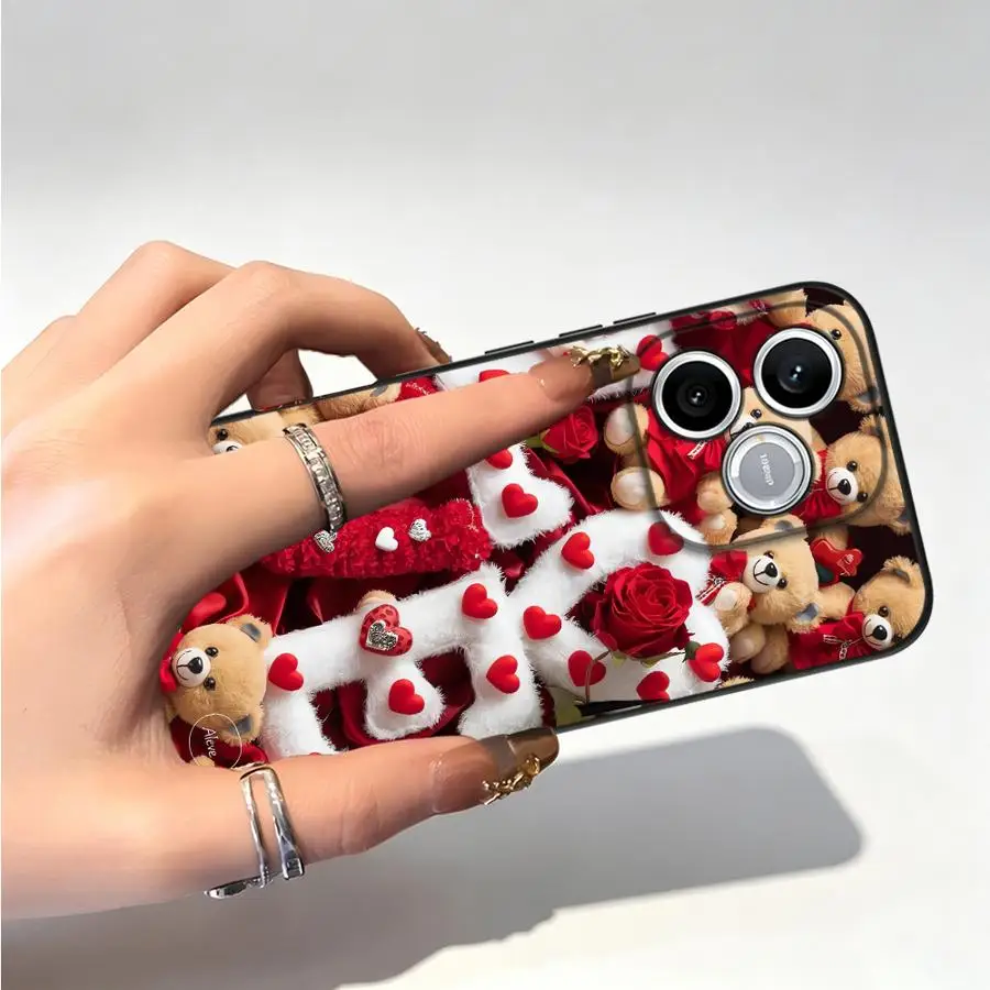 Фото Чехол для телефона Funda для Honor 70 90 8X Magic5 X8 600 X6 200 400 X7 X9 X5 с милым медведем ко Дню святого Валентина №2