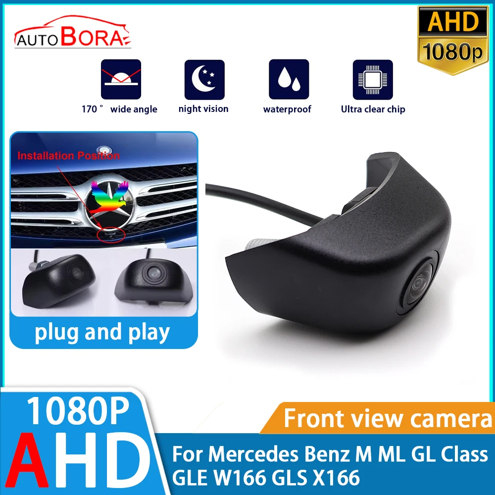 ZhuCamX AHD 1080P Ultra Clear Night Vision LOGO Парковочная камера переднего вида для Mercedes Benz M ML GL Class