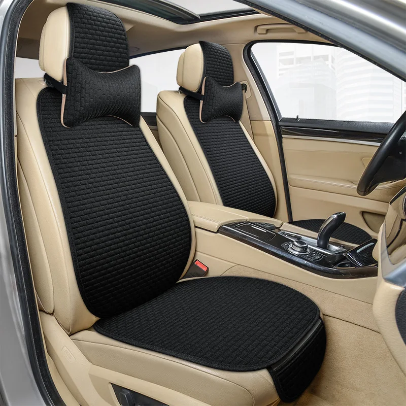 

Winte Car Seat Cover Flax Seat Cushion Car Pad Automobile Seat Protector Back Cushion Protector Mat Backrest Headrest Protector