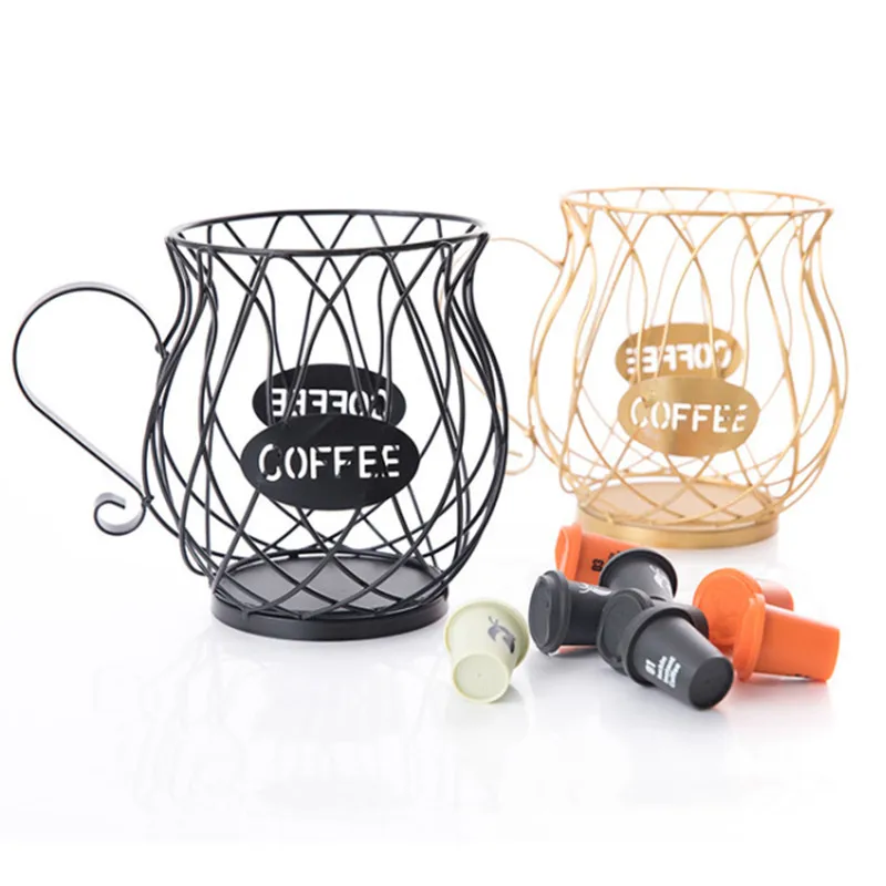 

Large Coffee Capsule Storage Basket Coffee Cup Basket Vintage Coffee Pod Organizer Holder Stand Container For Home Cafe Hotel