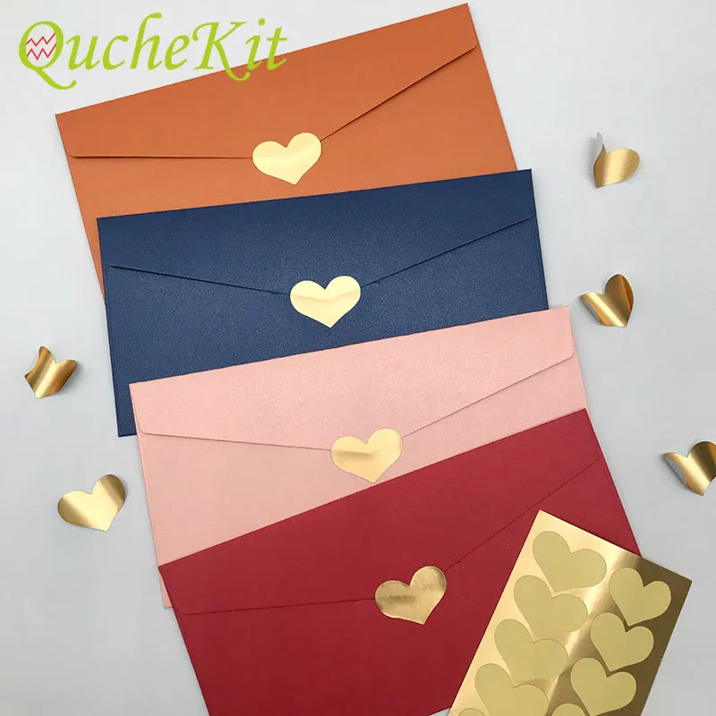 120/240pcs Golden Heart Shaped Stickers Scrapbooking Stationery Paper Label Adhesive Business Gift Baking Packaging Seal Sticker