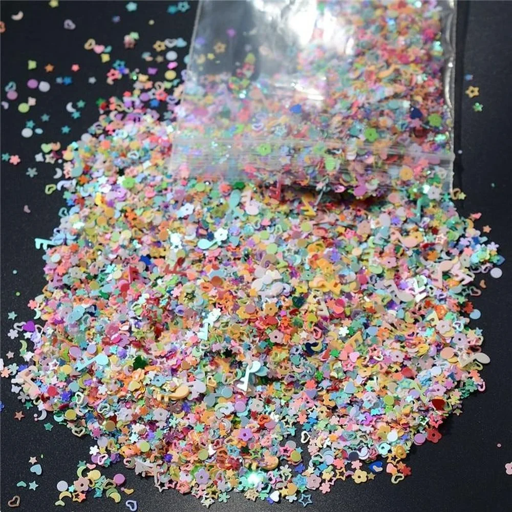 

1 Bag 15g Star Heart Sequins Birthday Party Confetti for Baby Shower Confetti Nails Beauty Butterfly Patch Wedding Party Decor