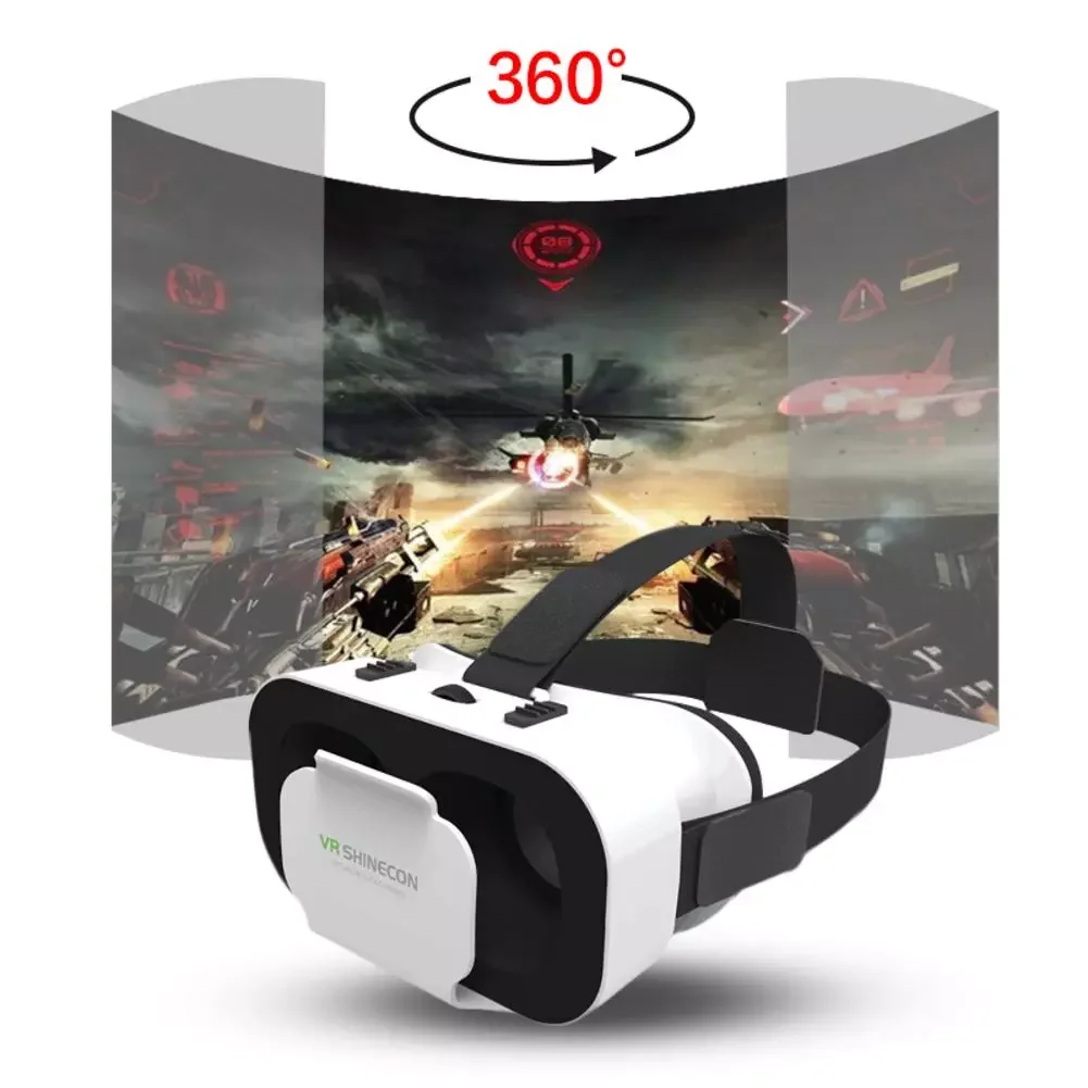 Portable 3D VR Glasses 5th Generations 3D Cardboard Helmet Virtual Reality VR Glasses With Stereo Headphones for Mobile Phone enlarge