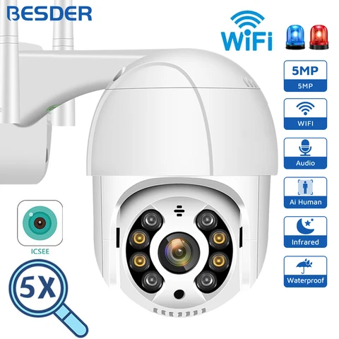 IP Камера BESDER A8, 3 / 5 MP, тип вилки на выбор, белый - изображение