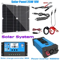 4000w lcd display car power inverter converter adapter 12v to 110220v voltage sine wave transformer modified solar panel system