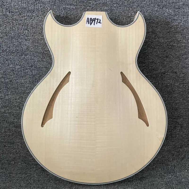 

AB972 Semi HollowBody Jazz Guitar Unfinished Guitar Body Natural Flamed Maple No Paints for DIY Genuine EPI Authorised Produced