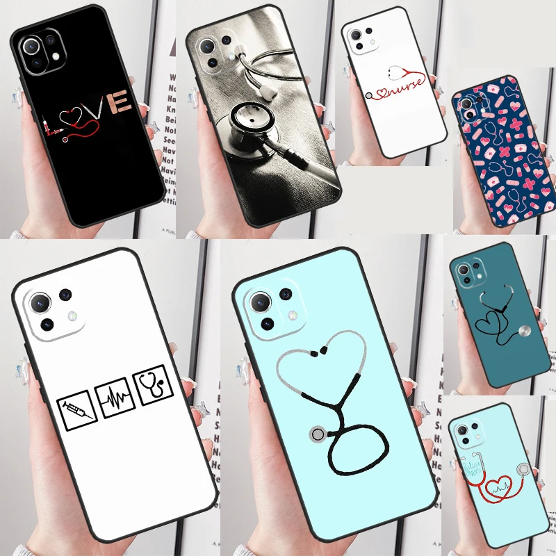 Доктор медсестра сердце стетоскоп для Xiaomi 13 Ultra 12 Lite 11T 12T 13T Pro 12X POCO F5 X5 X3 X4 F4 GT M5 M5s F3
