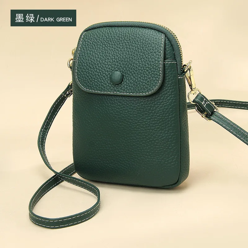 Сумка на плечо для мобильного телефона из натуральной кожи женская повседневная