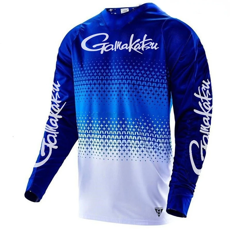 

Road sports summer long sleeve motocross red blue mountain bike racing jersey top men's cycling shirt