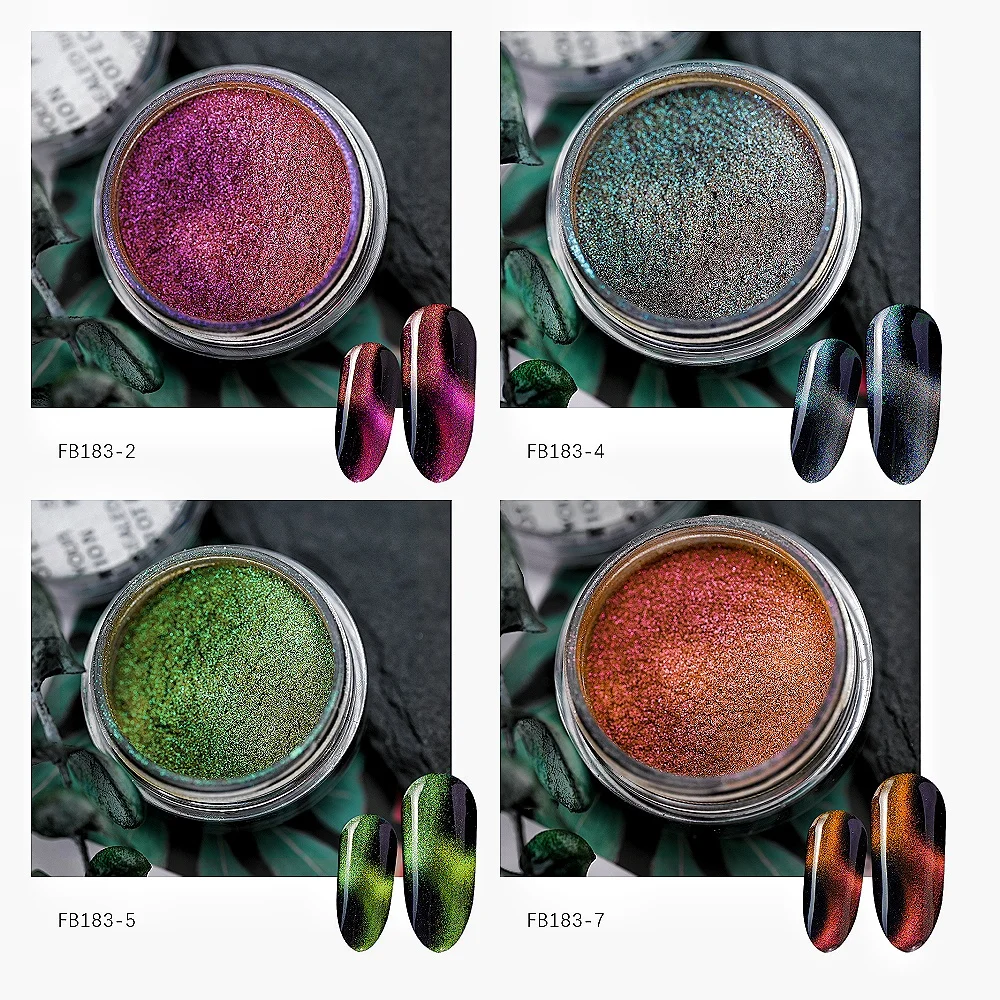3D мерцающий блестящий порошок голографический хромовый пигмент Гель-лак # FB183