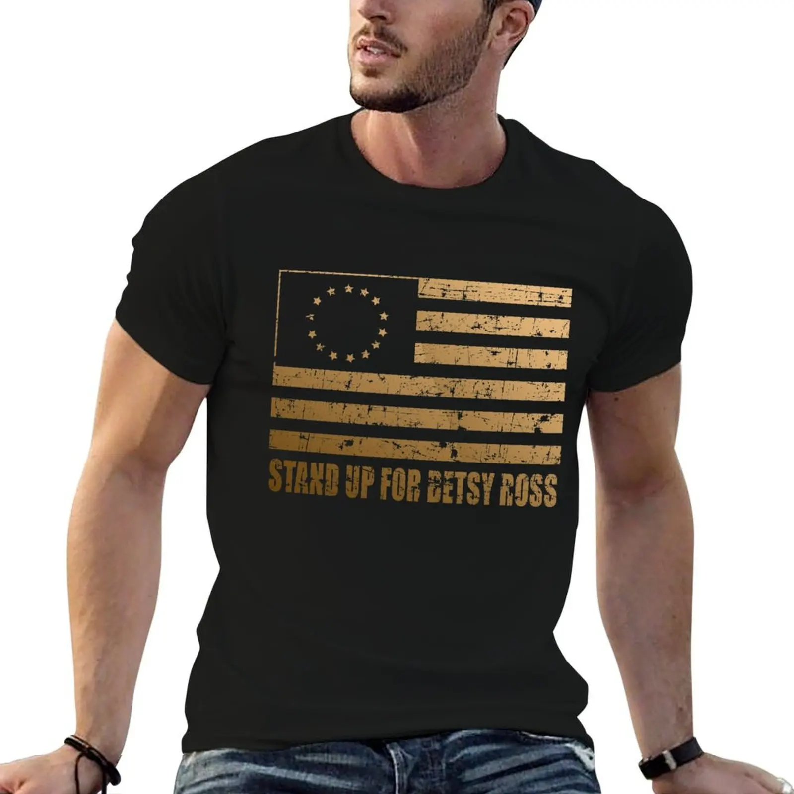 Фото Футболка Rush Limbaugh Patriotic 1776 Respect the Flag Stand up for Betsy Ross, мягкая, эластичная, с коротким рукавом. №1