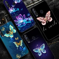 toplbpcs beauty pink butterfly phone case for redmi 8 9 9a for samsung j5 j6 note9 for huawei nova3e mate20lite cover