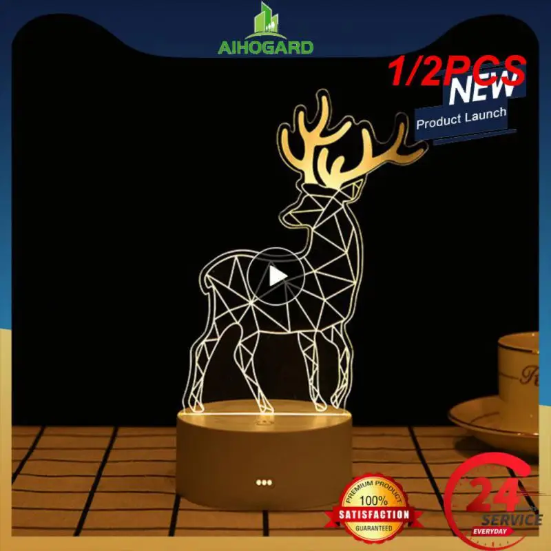 

1/2PCS Romantic Love 3D Acrylic Led Lamp for Home Children's Night Light Table Lamp Birthday Party Decor Valentine's Day Bedside