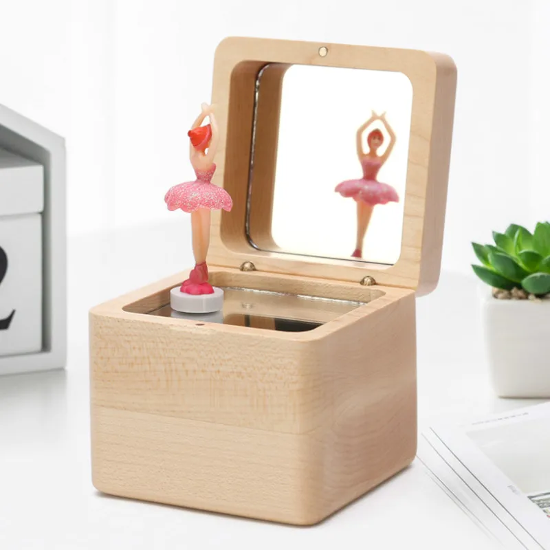 

Деревянная музыкальная шкатулка ручной работы, подарок для детей и девочек, рождественское настольное украшение, подарок на день рождения ...