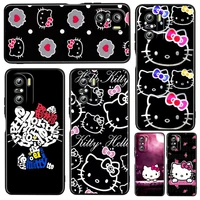 hello kitty cartoon cat for xiaomi redmi k50 gaming pro 5g 10 9 9a 9c 9t 8 7 6 5 4x tpu soft black phone case fundas capa cover
