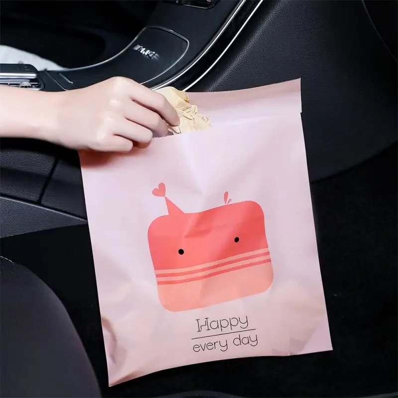 

15pcs Storage Cleaning Bag Self-adhesive Cute Cartoon Car Garbage Bag Disposable Classifiable Garbage Bag Car Accessories