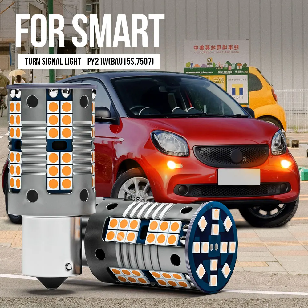 

2pcs PY21W 7507 BAU15S Canbus LED Turn Signal Light Blub Lamp For Smart Fortwo MK2 451 2007-2014 MK3 453 Forfour Roadster 452