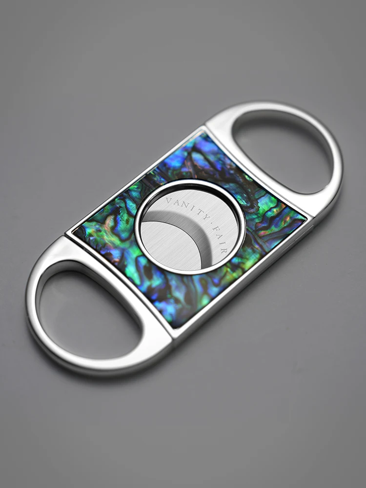 

Natural Abalone Shell Material Cigar Cutter Business Stainless Steel Cigar Scissors Cigar Accessories Free Shipping
