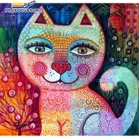 photocustom 5d diy diamond painting cat art kits diamond embroidery animal full square mosaic home decoration