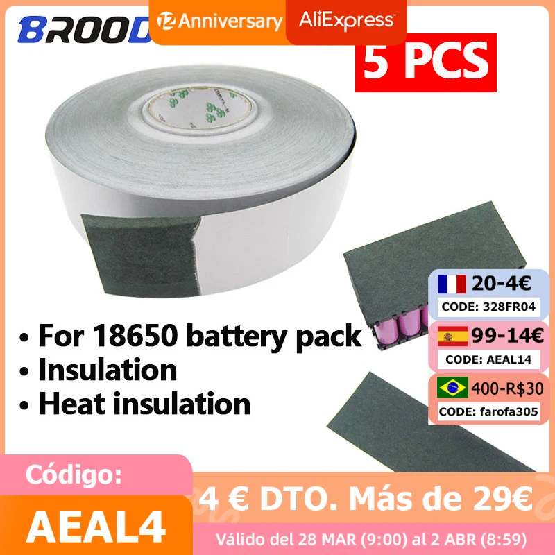 

1M 60mm 65mm 120mm 180mm Width Insulated Green Shell Paper For 18650 Battery Insulation Gasket Li-ion Pack Cell Insulating Glue