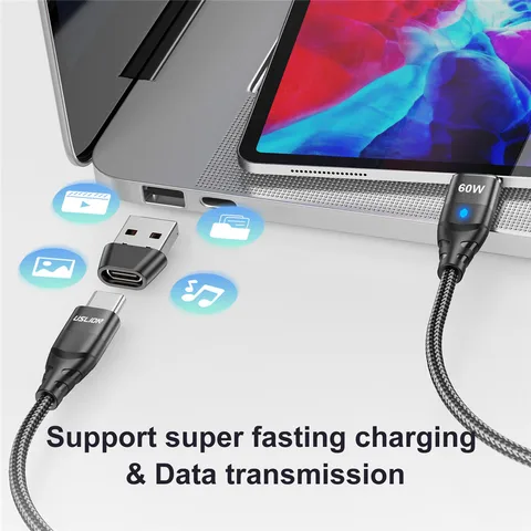 USLION USB OTG Male To Type C Female Адаптер-конвертер Кабель USB Type C Разъем-адаптер для Macbook Samsung S21 Зарядное устройство для передачи данных
