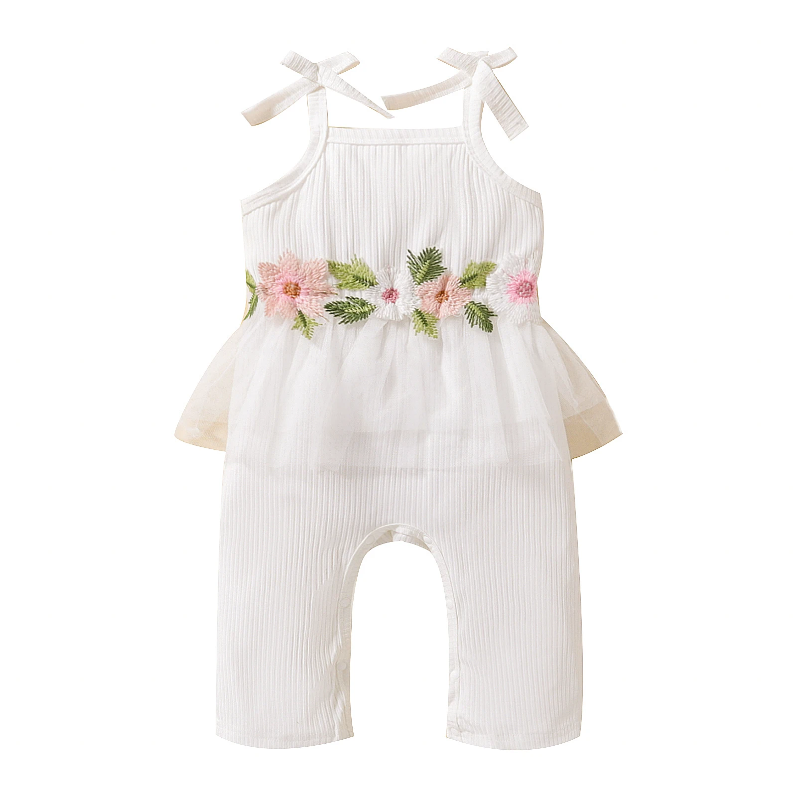 

ma&baby 3-24M Summer Infant Newborn Baby Girls Jumpsuit Knitted Floral Sleeveless Romper Clothing Overalls