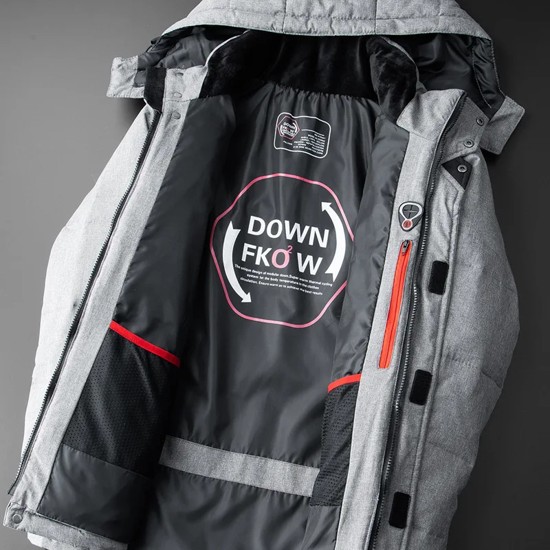 Winter Warm Men Jacket Coat Casual Autumn Stand Collar Puffer Thick Hat White Duck Parka Male Men's Winter Down Jacket With Hood