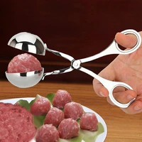 convenient meatball maker stainless steel diy fish stuffed meat ball machine meat cooking kitchen mold tools spatula hole cap