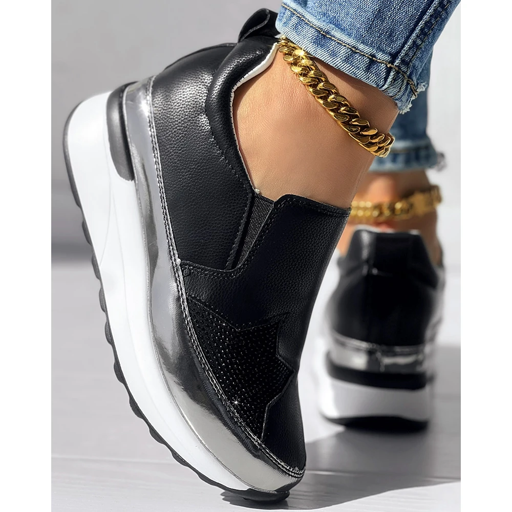 Женские кроссовки на платформе сетчатые сникерсы выход без застежки с цветными