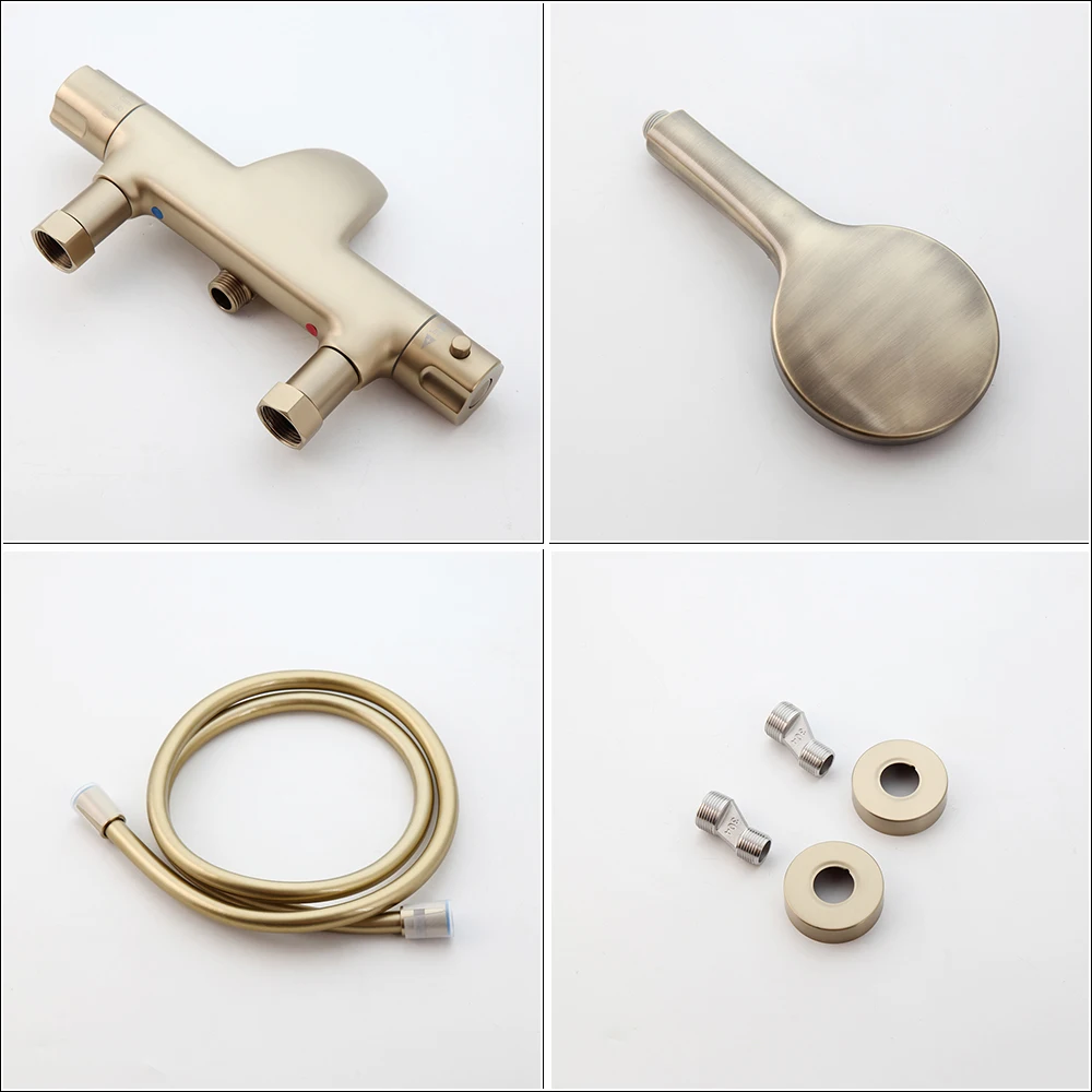 YANKSMART матовая Золотая Душевая система для ванной и душа Настенный умный