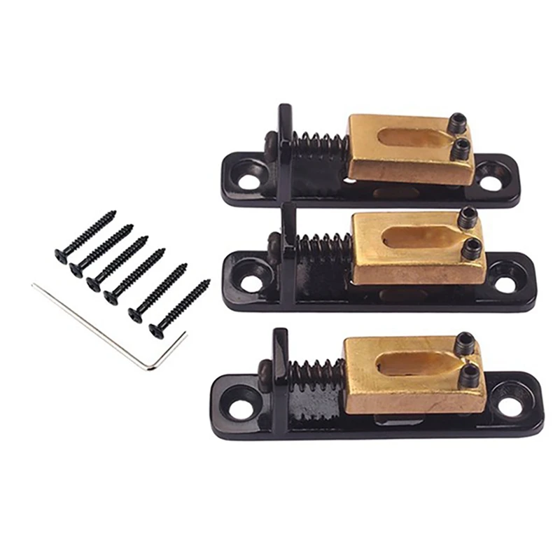 

3Pcs Single Bridge Tremolo Roller Saddles For ST TL Cigar Box Guitar With Wrench