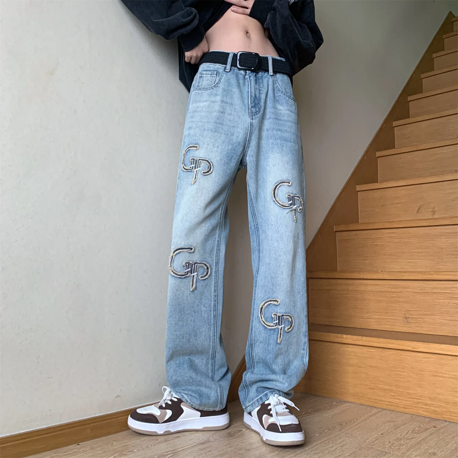 Jeans For Men 2023 Fashion Streetwear Baggy Jeans Man Hip Hop Y2k Youth Trousers Cross Denim Pants Men Cargo Pant Punk Clothing