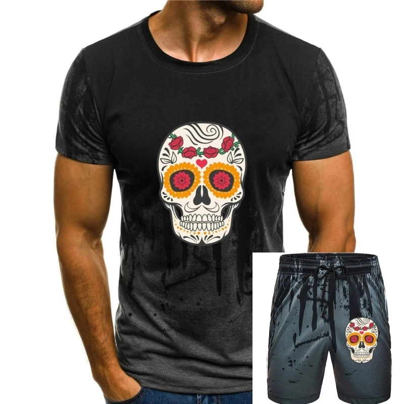 

Title: floral suger skull 3 lucky colourful ladies womens girls t shirt tops tee men t shirt